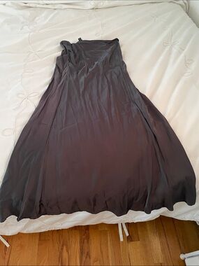 wild fable Satin Maxi Skirt in Charcoal Gray